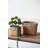 Set Of 2 Rectangular Basket Planters With Geometric Trim, L:10.5X8.5X8" S:7.5X5.5X6.5"