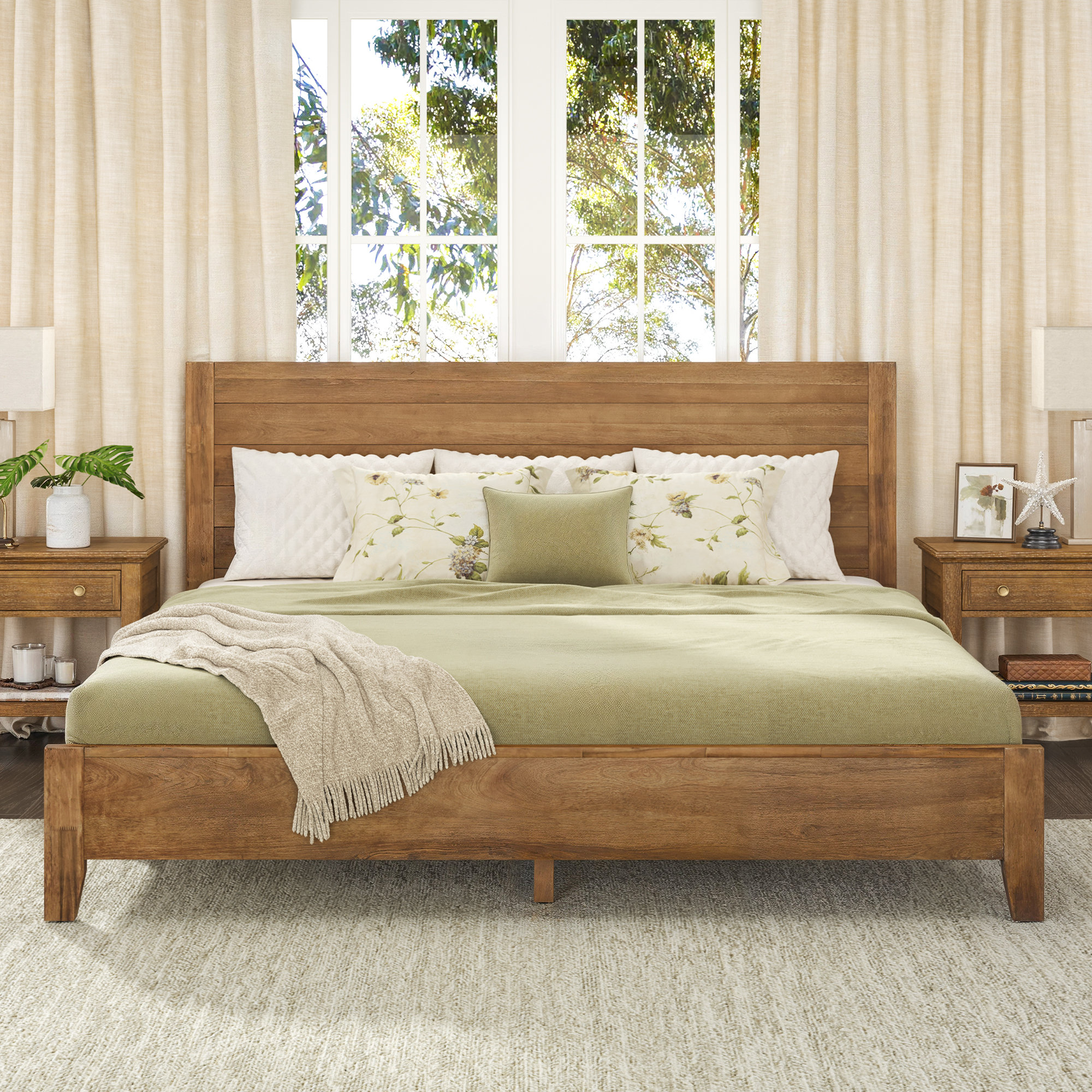 Solid Wood Platform Bed
