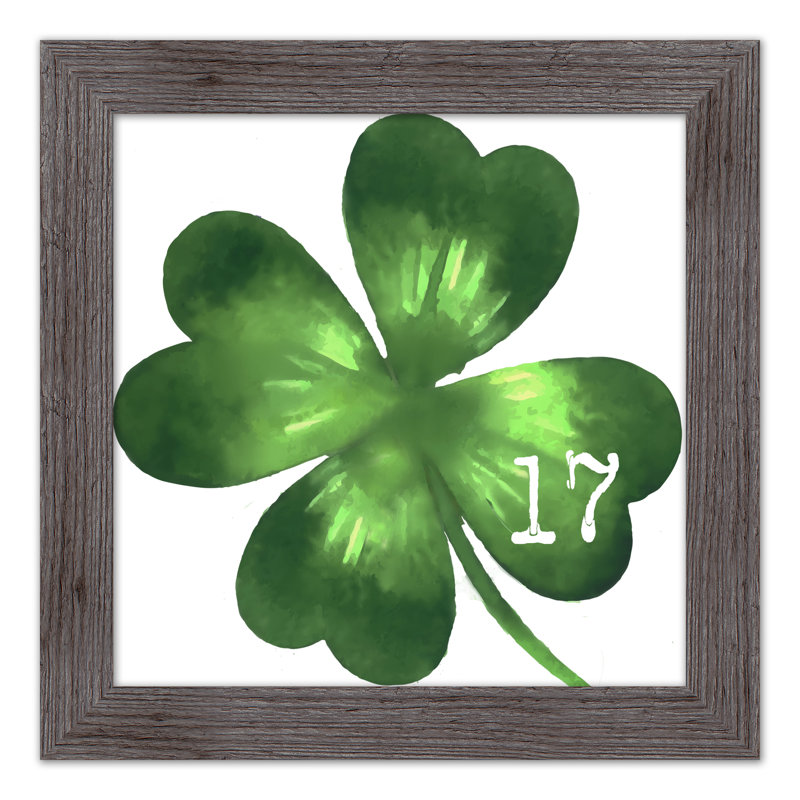 " Large Four Leaf Clover Date  Print 2 " Graphic Art Print