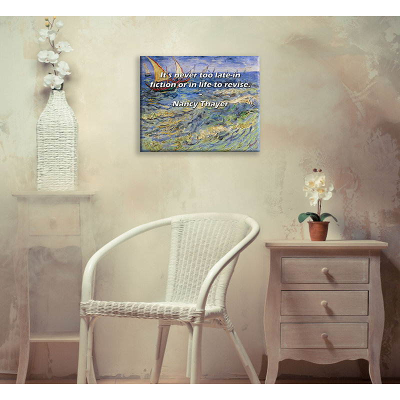 Astoria Grand Gallery Wrapped Canvas By Nancy Thayer: "It’s never too late-in fiction or in life-to r, 13" H x 18" W