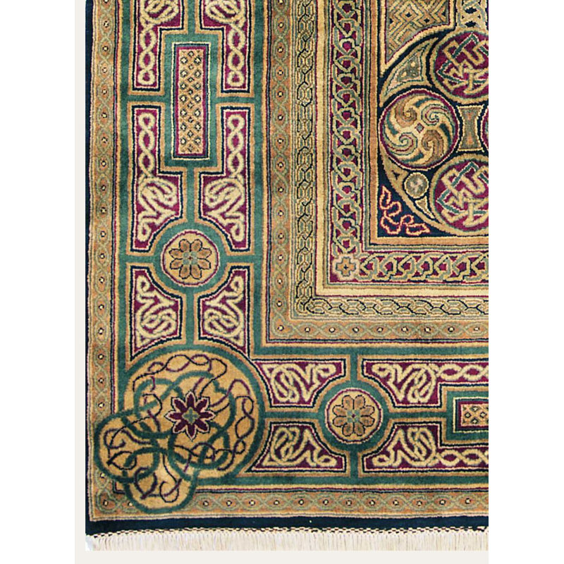 Agra Hand Knotted Wool Oriental Area Rug, Round 10' x 10'