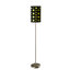 Lampe sur pied de 66 po de hauteur en métal, design rétro avec abat-jour noir et vert