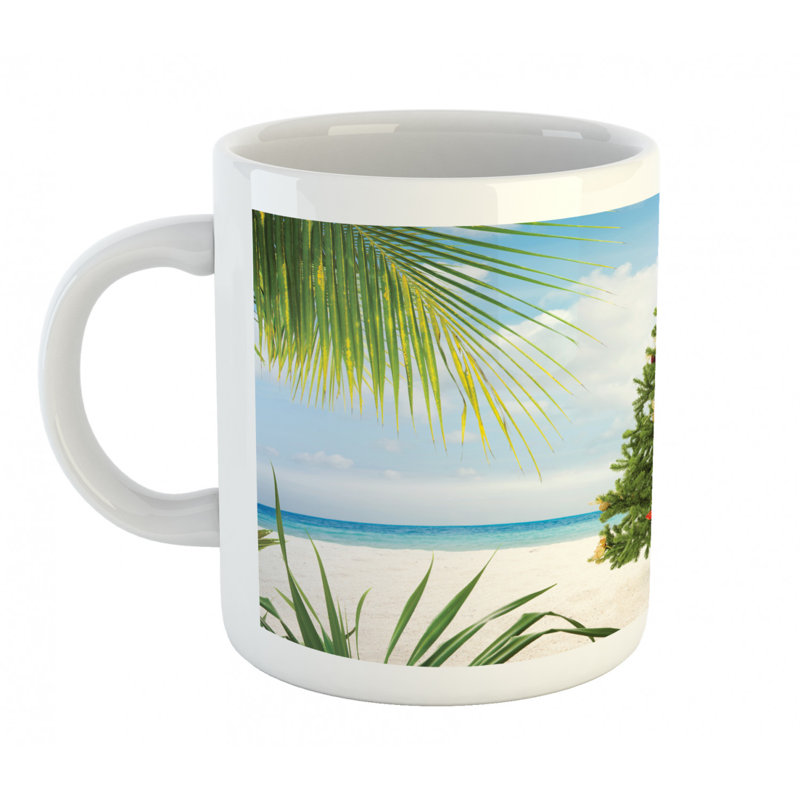 Grande tasse à café tropical island sandy