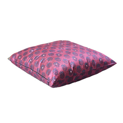 Housses de coussin décoratives faites à la main de 16 po x 16 po à motif floral en soie rose d'intérieur faites à la main, paquet de 1