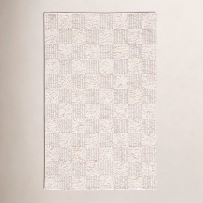 Abbi Brown Ivory Hand-Woven Checkered Rug