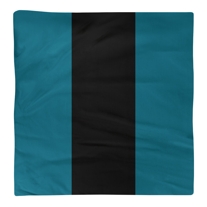 Cotton Striped Square Napkin, Aqua/Black, 22" H x 22" W, Football Team Stripes Jacksonville