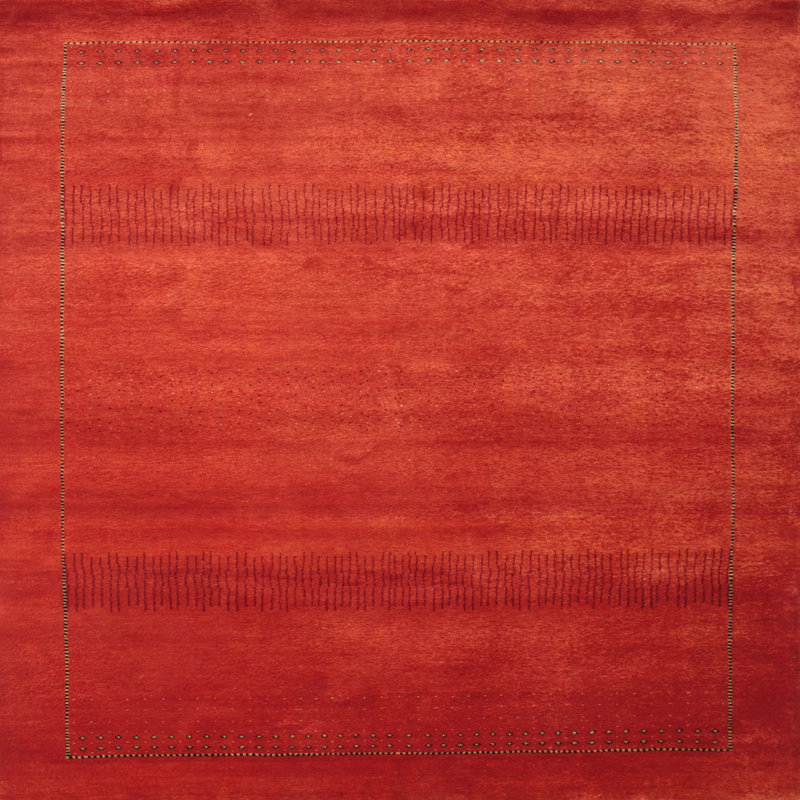 Tapis de zone rouge pourpre contemporain, Carré 4 pi