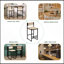 Ensemble de 2 tabourets de bar en papier crème tissés à la main avec repose-pieds pour îlot de cuisine, salle à manger