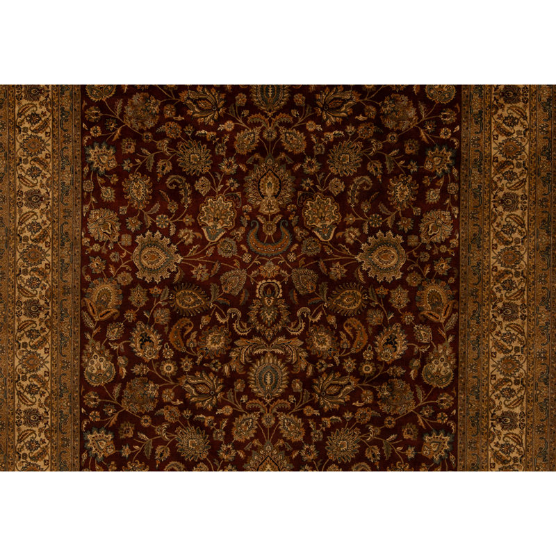 Tapis rectangulaire en laine noué à la main