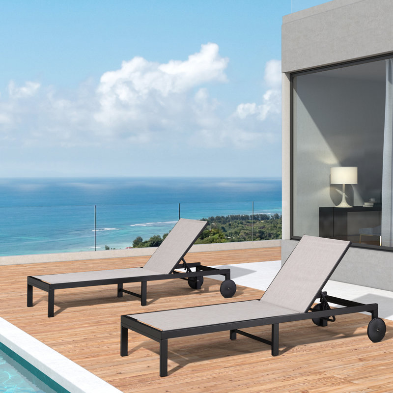 Narwin Outdoor Rust-Resistant Metal Chaise Lounge