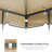 10X10 Ft Outdoor Patio Gazebo Replacement Canopy,Double Tiered Gazebo Tent Roof Top Cover Only wall Border(Frame Not Include)-Tan-124671663