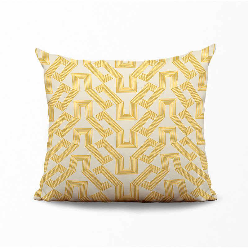 Housse et insert de coussin décoratif en polyester, L 19 po x H 19 po, Jaune