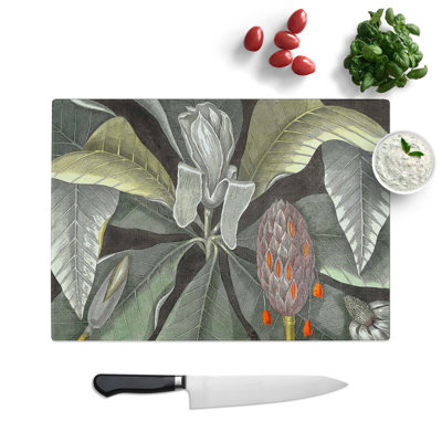 Tempered Glass Umbrella Magnolia Tree by Mark Catesby Chopping Board