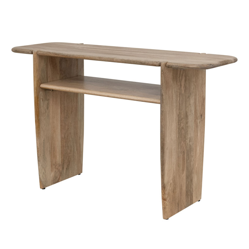 Mango Wood Console Table With Shelf