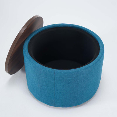 Versatile Linen Upholstered Nesting Storage Ottomans With Wooden Tray, Ideal For Space-Saving And Multi-Functional Use In Modern Homes.