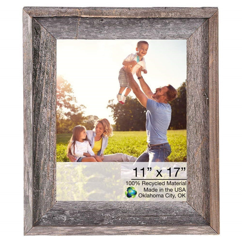Cadre 11 po x 14 po gris naturel patiné, 14 po x 20 po