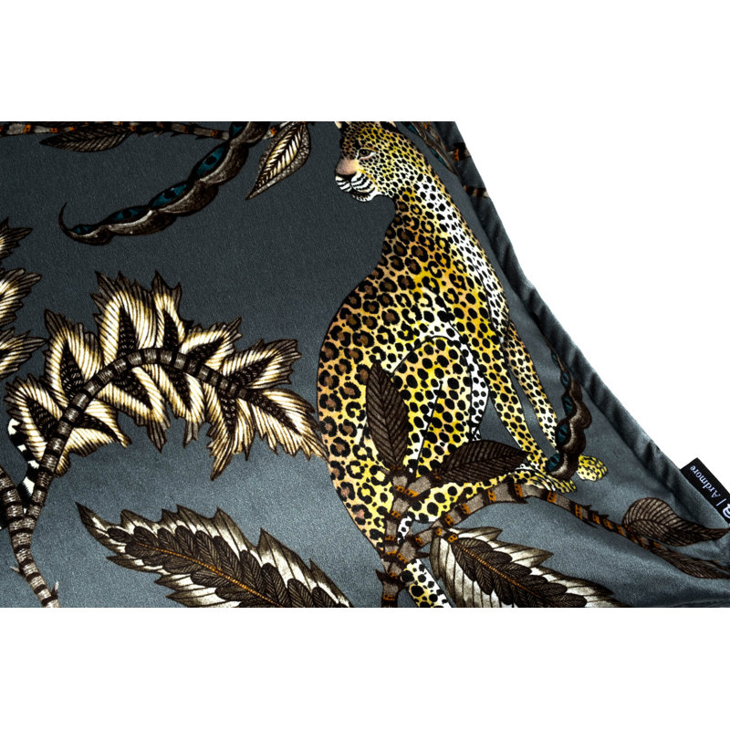 Ardmore 'Monkey Bean' Velvet Pillow, Ash