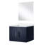 24 po Comptoir de salle de bain bleu marine - comptoir en quartz blanc, miroir 18 po, meuble-lavabo spacieux avec compartiment de rangement X 22 po, quartz, tiroir-1804093344