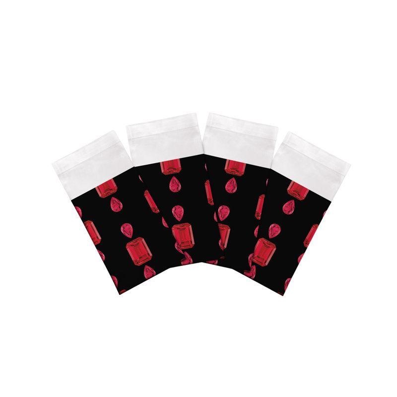 Gem Rubys Cotton Sateen Dinner Napkins, Black