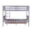 Lit superposé double au-dessus de double avec 2 tiroirs, échelle, garde-corps, convertible en 2 lits doubles, fabrication en bois d'hévéa-455327989