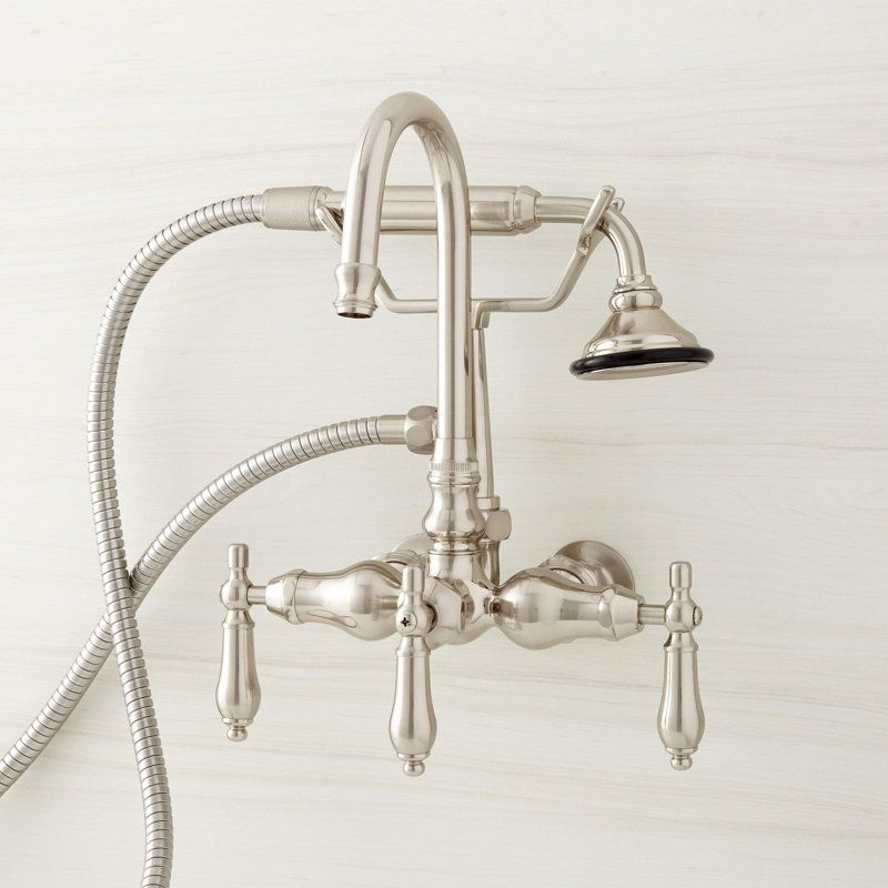 Pasaia Wall Mounted Tub Faucet with Hand Shower, Brushed Nickel