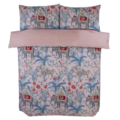 Amrita Cotton Blend, Polyester Floral Duvet Cover Set with Pillowcases