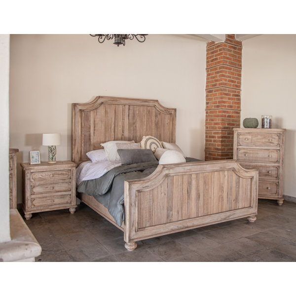 International Furniture Direct Aruba Natural Solid Wood Standard Bed ...