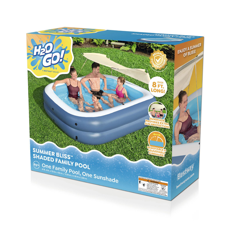 Plastic Rectangle Inflatable Pool 55'' H x 70'' W x 100'' L