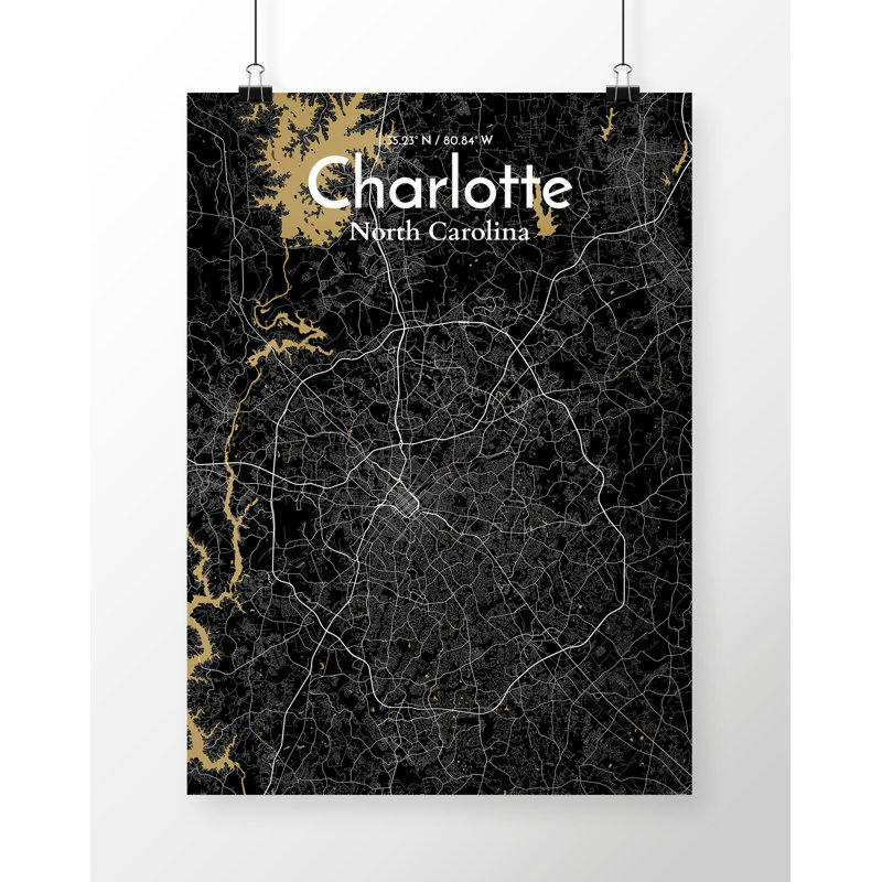 Charlotte - Unframed Graphic Art Print on Paper, 60.2cm H x 27.9cm W x 0.1cm D, Light Blue/White