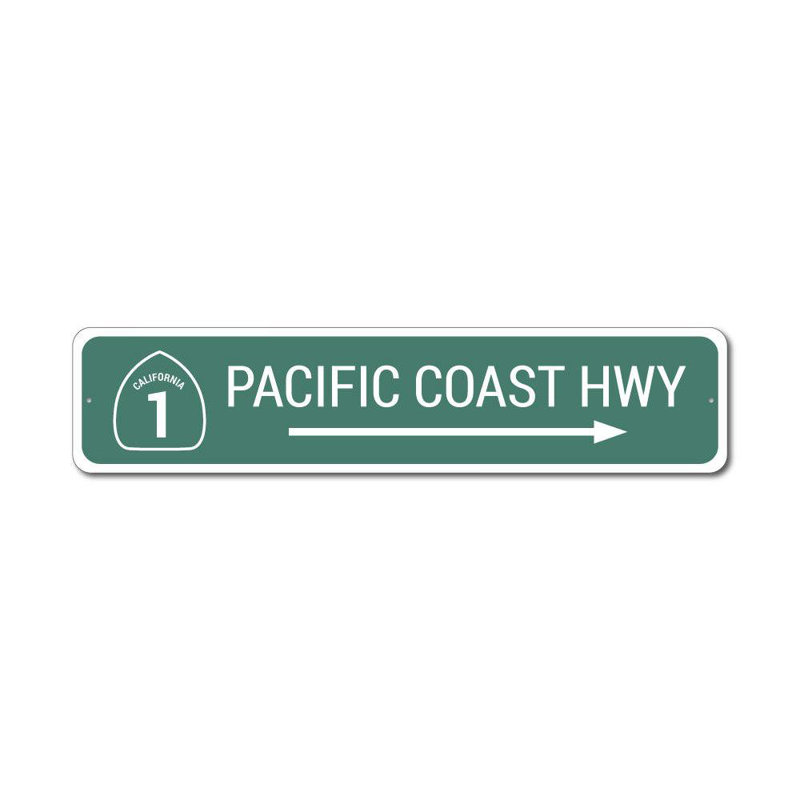 Panneau en aluminium Pacific Coast Highway, H 6 po x l 24 po x P 0,06 po