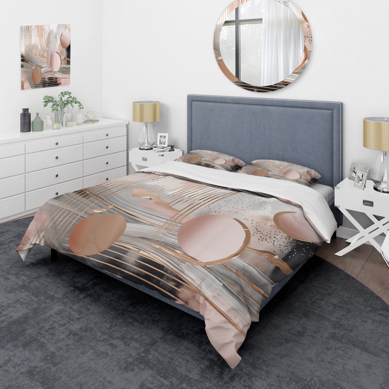 Ensemble de housse de couette en microfibre / polyester rose, Housse de couette pour très grand lit et 2 très
