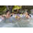 AquaRest DayDream 2800L Limited Edition White/Black 6-Person 28-Jet Plug & Play Hot Tub with Ozonator, Waterfall, Ice Bucket and Friction Heating
