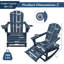 Chaise Adirondack d'extérieur en PEHD pliante et berçante avec porte-gobelet double et Ottoam -30616480