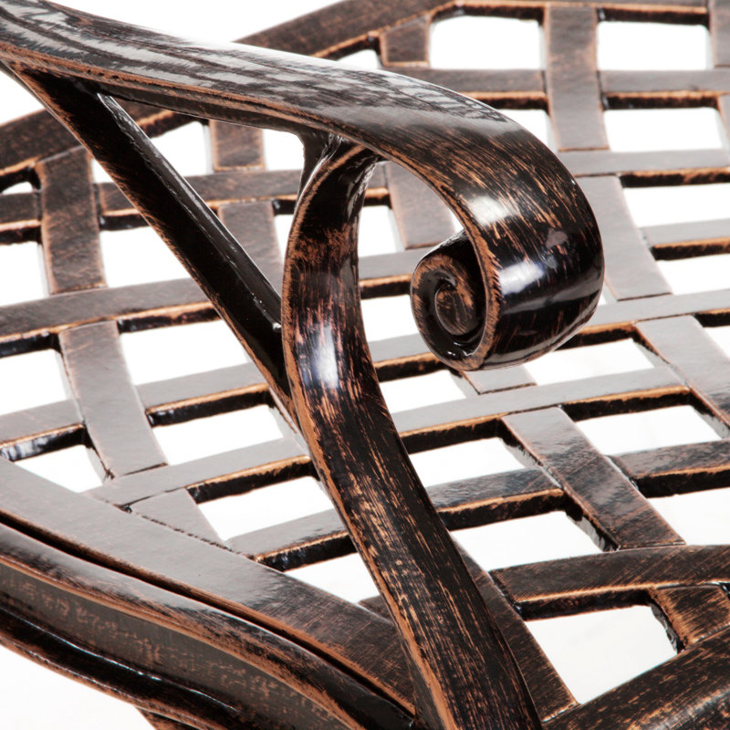 Banc de jardin en fonte d'aluminium Caffey