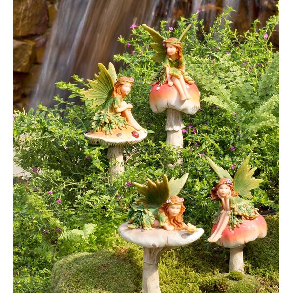 4-Pack of Outdoor Miniature Ceramic Mushrooms for Garden Planter  Decorations, Fairy Figurines for Pots, Outside, Yard, Plant Decor, Mini  Ornament Stakes for Lawn (5 Inches in Height) 