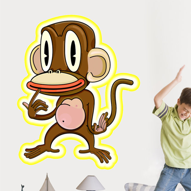 Adhésif décoratif singe pondérant, H 36 po x l 28,5 po