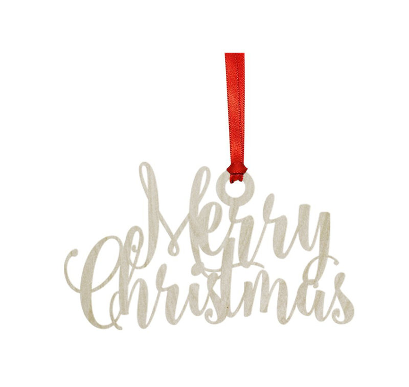 Ornement en bois 'Merry' Christmas