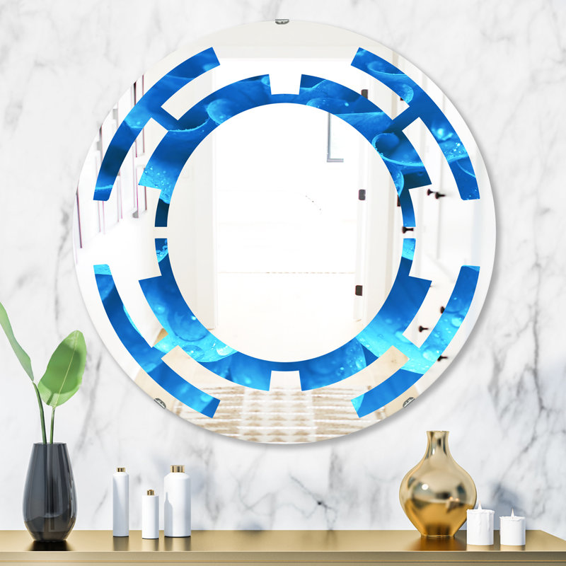 Miroir mural Traditional, Grand espace avec fleurs et pétales, H 23,6 po x l 23,6 po