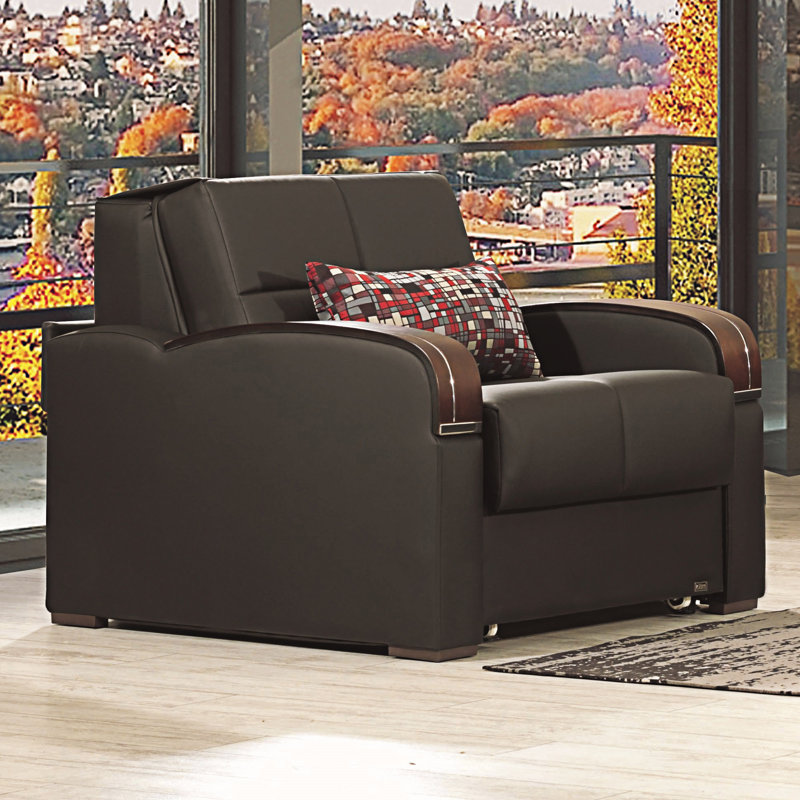 Fauteuil rembourré convertible avec rangement