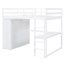 Lit mezzanine double blanc avec garde-robe, bureau, tablettes et tiroirs intégrés - Maximisez l'espace de votre chambre à coucher-1289322490