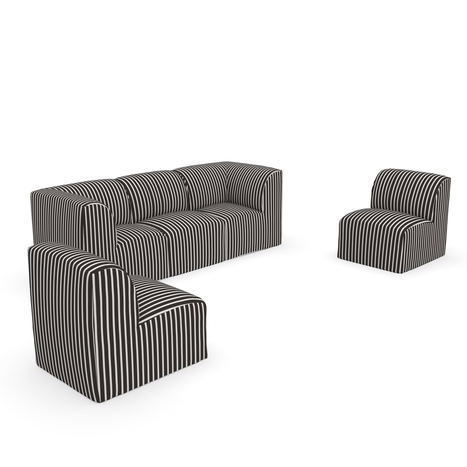 Eliana Sunbrella® Outdoor Patio Secional Seating, Sunbrella Shore Classic