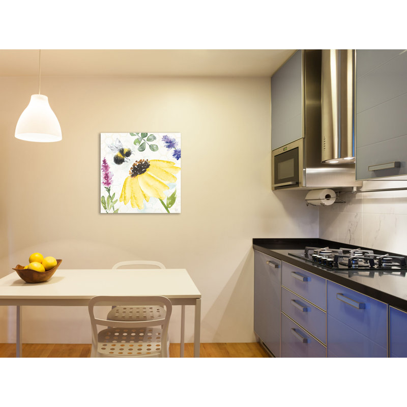 "Bee Harmony III", toile tendue par Dina June, H 36 po x l 36 po x P 1,5 po
