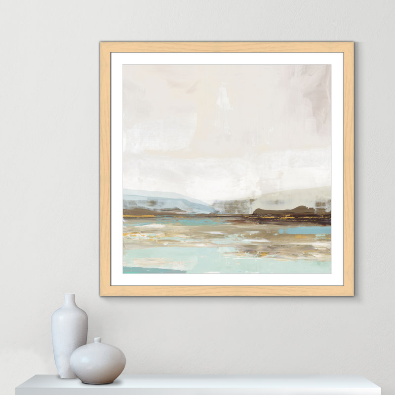 «Vibrance of Blue Print» par Allison Pearce, H 37,5 po x l 37,5 po, Naturel