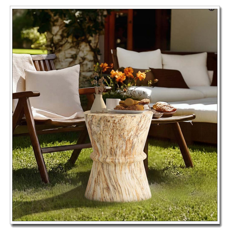 Table d'extérieur en béton pour l'extérieur, Ambre, brun - sablier