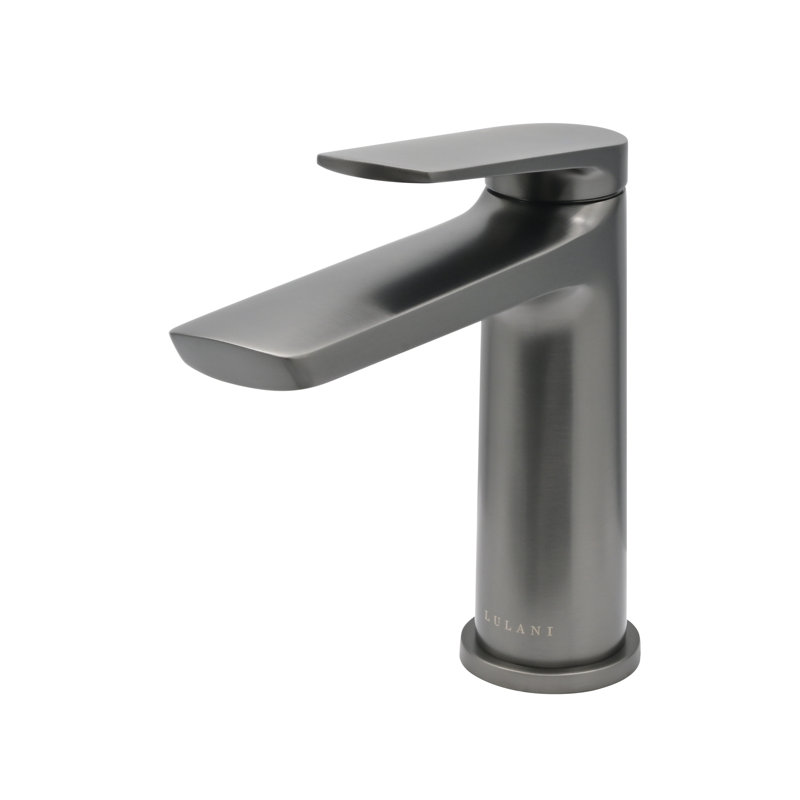 Single-Hole Single-handle Bathroom Faucet with Drain Assembly, Gun Metal