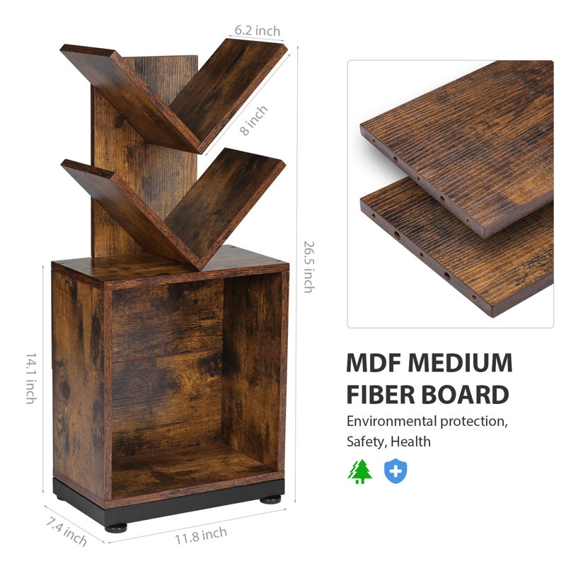 Bayarmaa 67cm H x 30cm W Geometric Bookcase