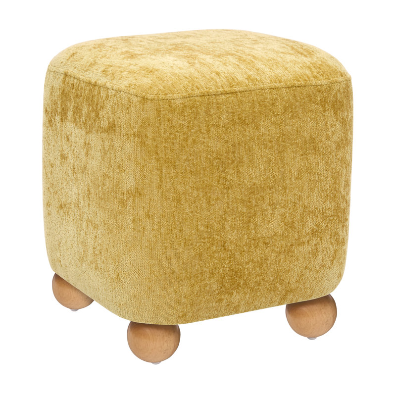 Repose-pieds cubique avec repose-pieds et tabouret de salle de bain, Jaune