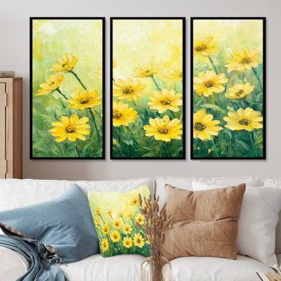 Ensemble de décoration murale Country Charm Sunrise Daisy Glow II - marguerites
