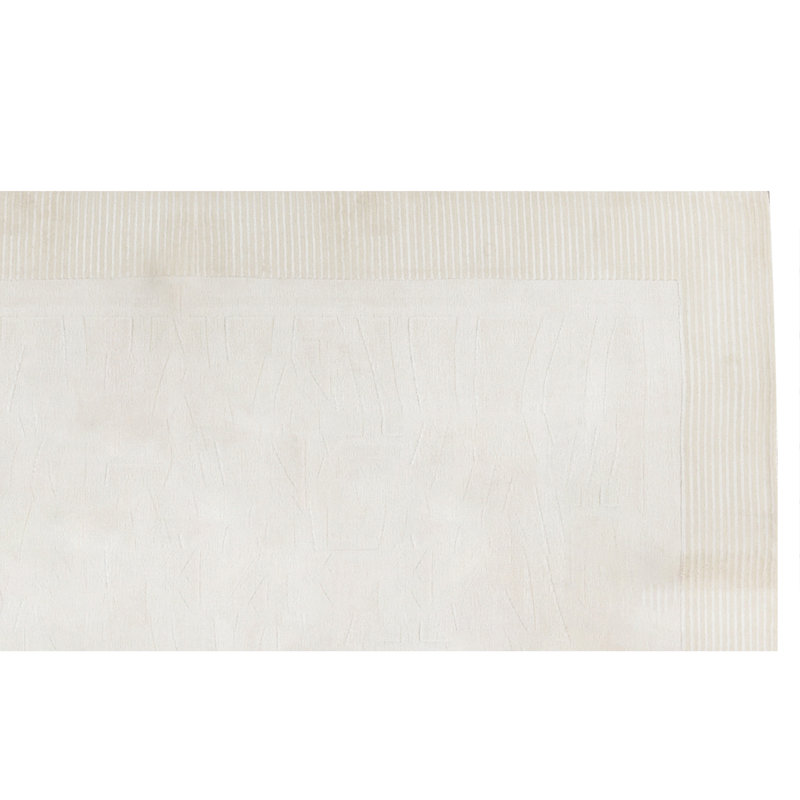Hand-Knotted High-Quality White Area Rug
