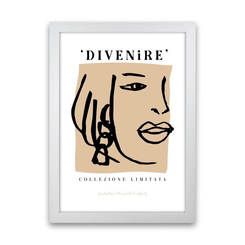 Divenire 1 Viso 1 Piece Wall Art, 63cm H x 46cm W x 3cm D, White Framed